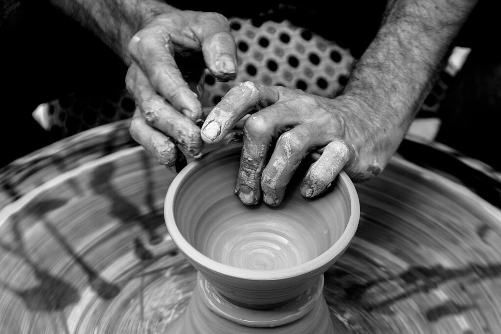 brown clay pot